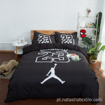 Conjuntos de cama de 3 peças NBA Black No. 23